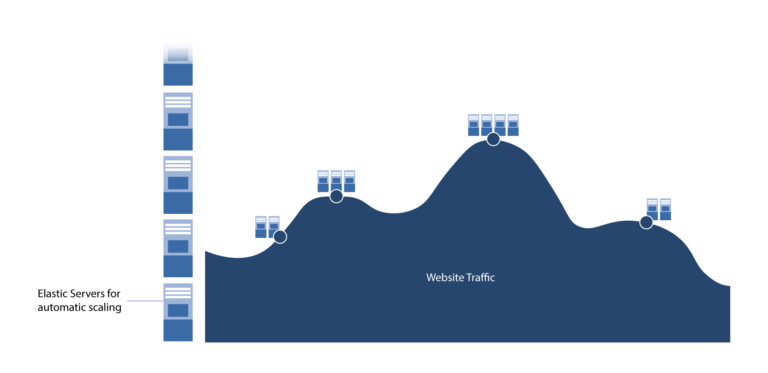 website traffic graph highlighting scalable hosting